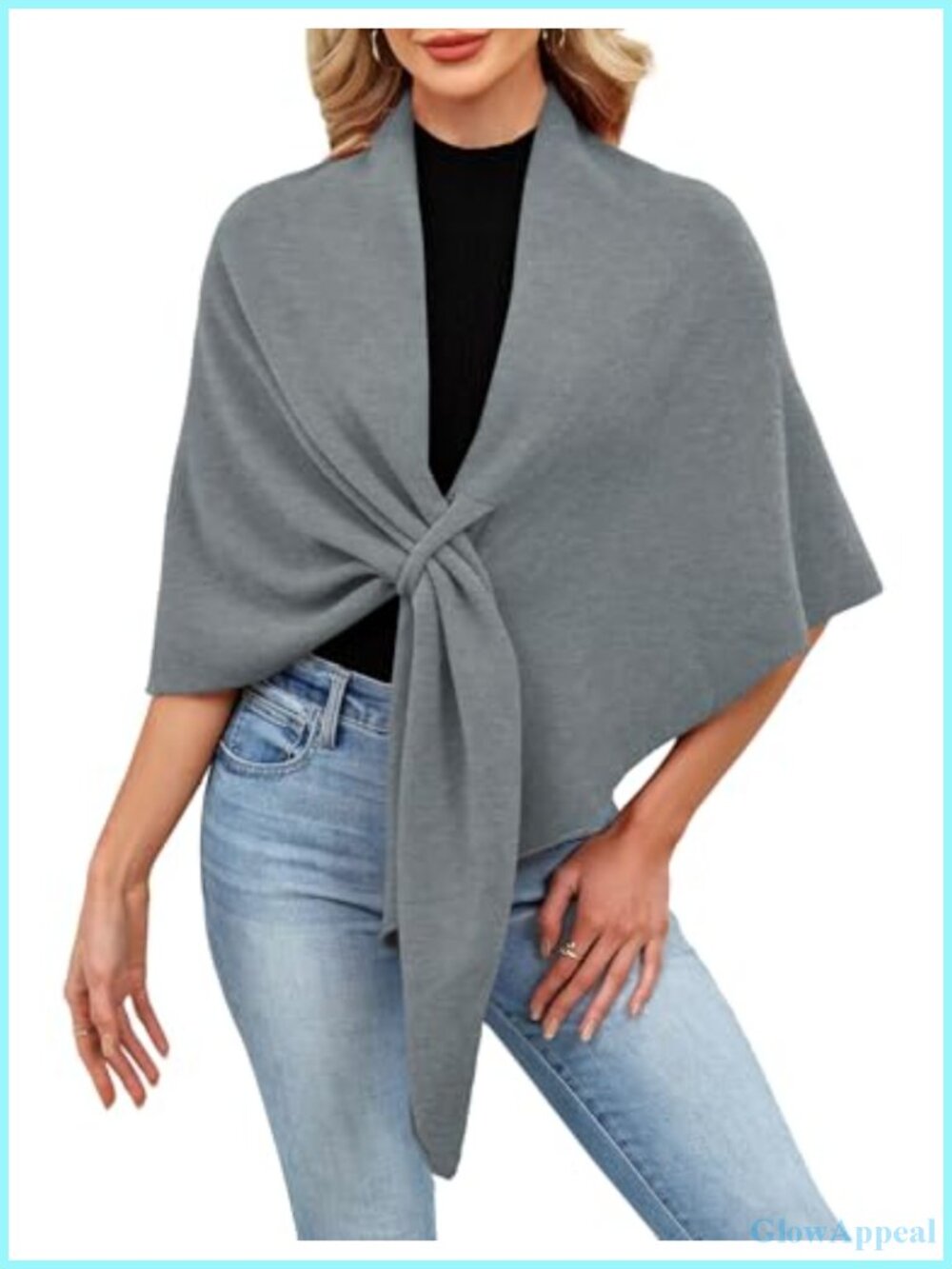 Women's Knit Open Front Poncho Shawl Wrap Sweater